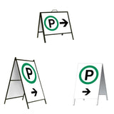 Parking on the Right with Arrow A-Frame Sign Stand