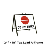 Do Not Enter with Graphic and Text A-Frame Sign Stand