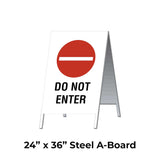 Do Not Enter with Graphic and Text A-Frame Sign Stand