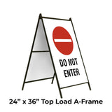 Do Not Enter with Graphic and Text A-Frame Sign Stand