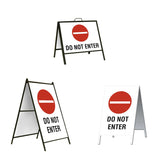 Do Not Enter with Graphic and Text A-Frame Sign Stand