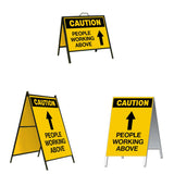 Caution People Working Above with Arrow Pointing Up A-Frame Sign Stand