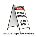 Danger People Working Do Not Enter A-Frame Sign Stand