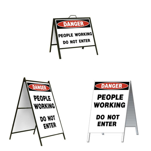 Danger People Working Do Not Enter A-Frame Sign Stand