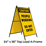 Caution People Working Do Not Enter A-Frame Sign Stand