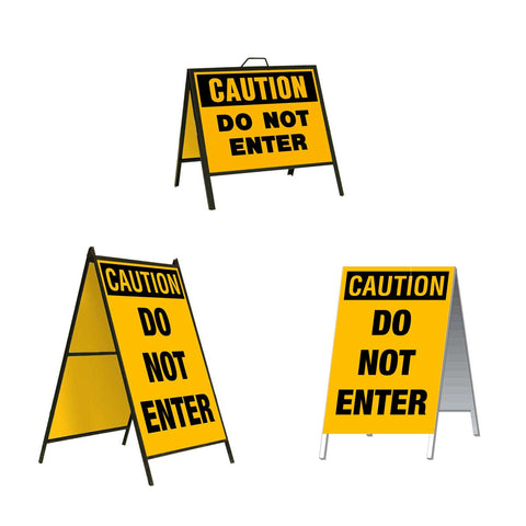 Caution Do Not Enter A-Frame Sign Stand
