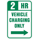 Electric Vehicle 2 Hour Charging Parking Sign