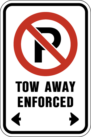 No Parking Tow Away Enforced Signs