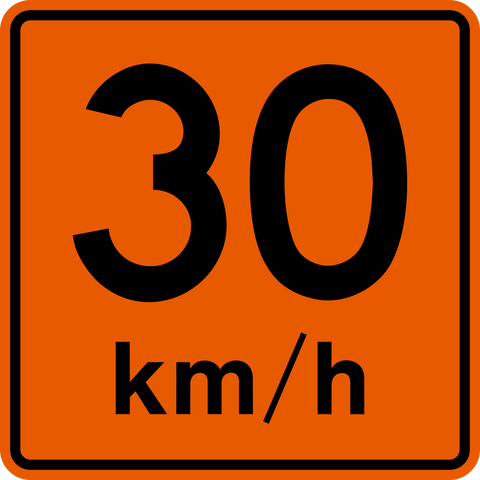 TC-22 S - Speed Limit KM/H Construction Traffic Sign