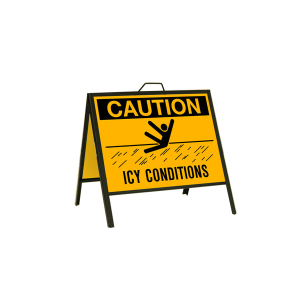 Caution Icy Conditions 24 X18 Western Safety Sign