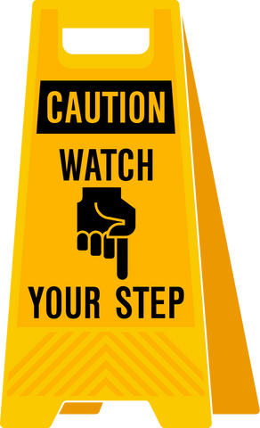 Caution Watch Your Step Yellow PVC A-Frame Sign Stand