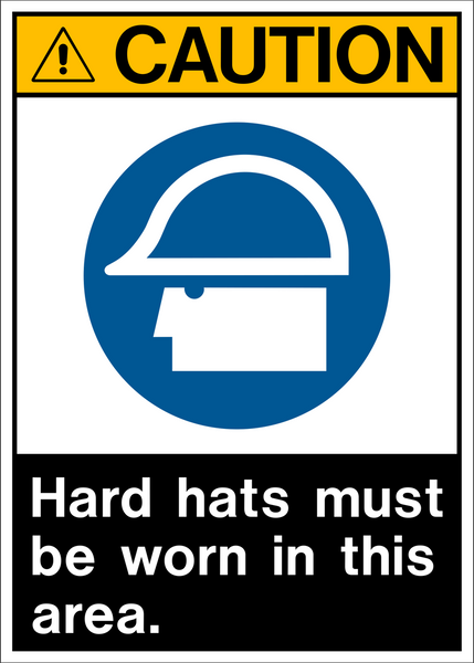 Caution - Head Protection – Western Safety Sign