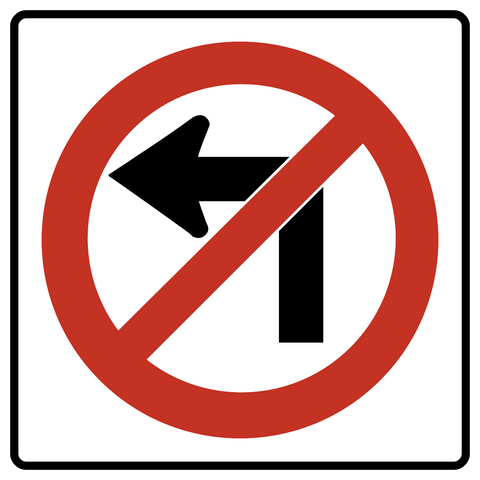 RB-11 L - No Left Turn – Western Safety Sign