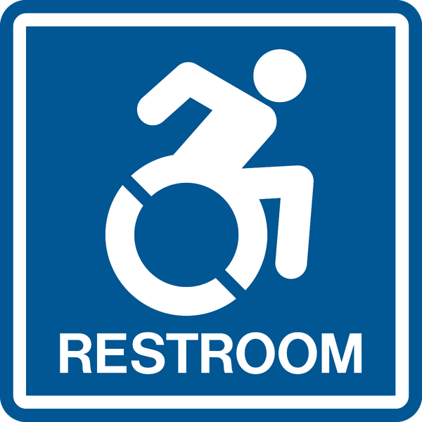 Wheelchair Accessible Restroom with Dynamic Wheelchair Washroom Sign ...