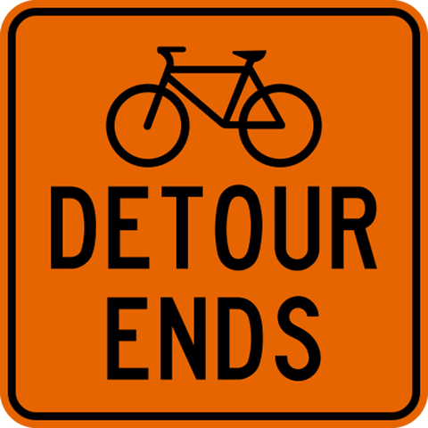 TC-71 - Bike Detour Ends Construction Traffic Sign