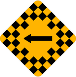 WA-8L/R - Checkerboard with Left or Right Arrow Warning Traffic Sign