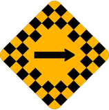 WA-8L/R - Checkerboard with Left or Right Arrow Warning Traffic Sign